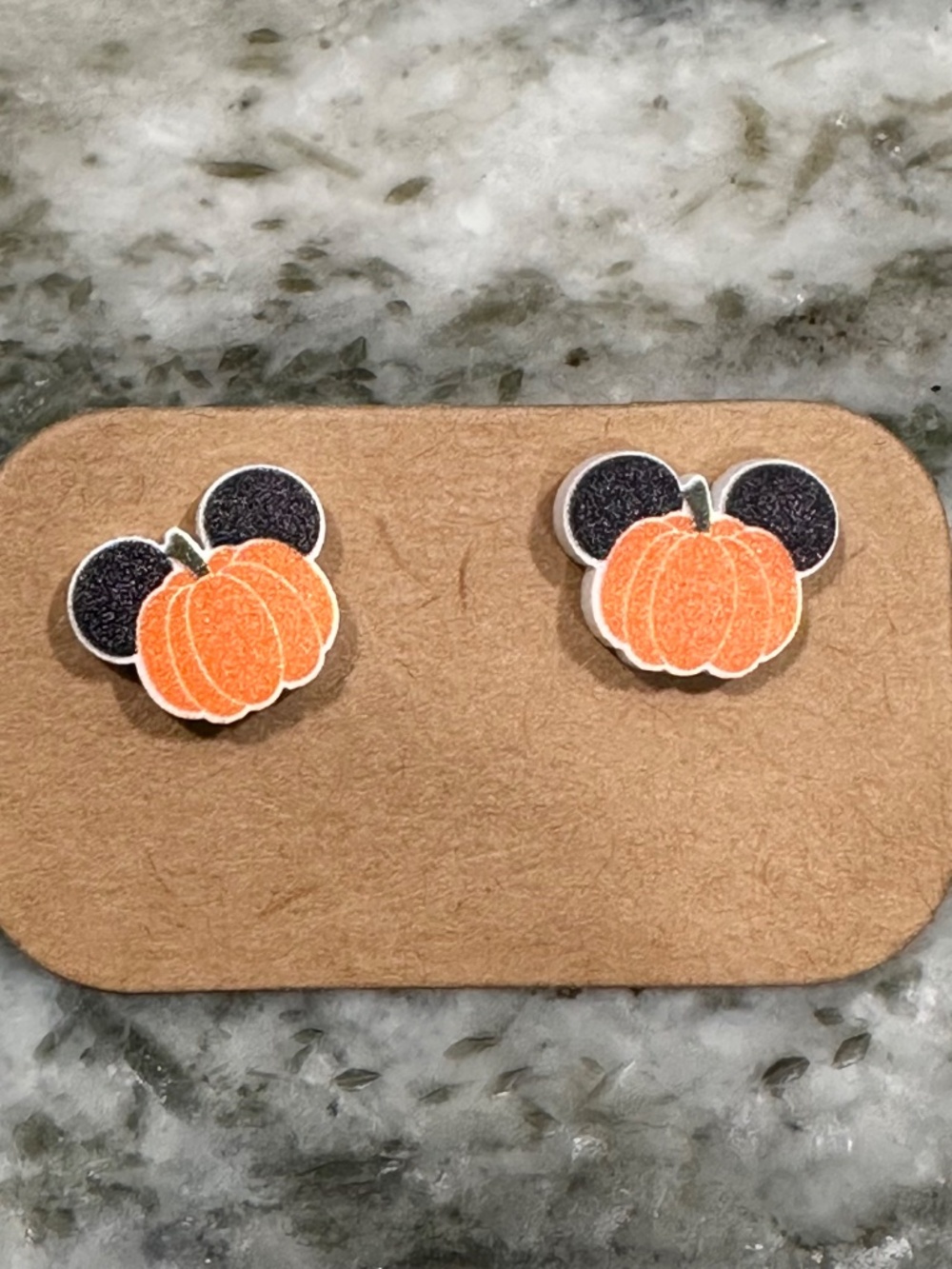 Halloween Mickey Mouse Pumpkin Earrings Studs Acrylic Hypoallergenic Post NEW